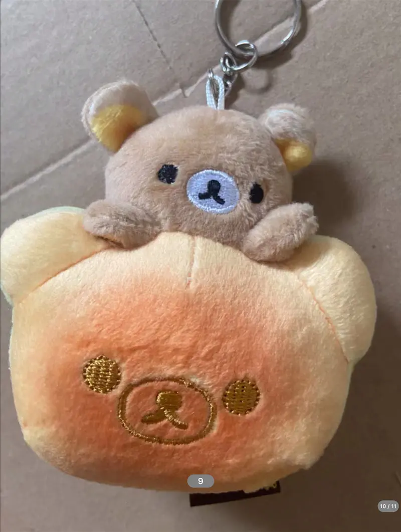 Rilakkuma Bread Plush Keychain Korilakkuma Bear Kawaii Cute Bag Keychains Anime Key Chain Keyring Girls Toys Small Gift