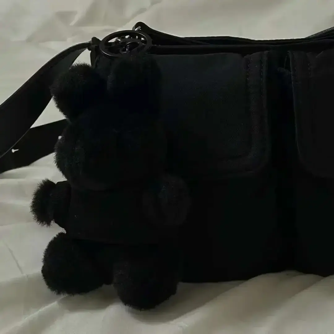13.5cm Anime Figure Peripherals Cute Ins Style Black Rabbit Plush Pendant Cartoon Bag Plush Pendant Bag Keychain Model Gift Toys
