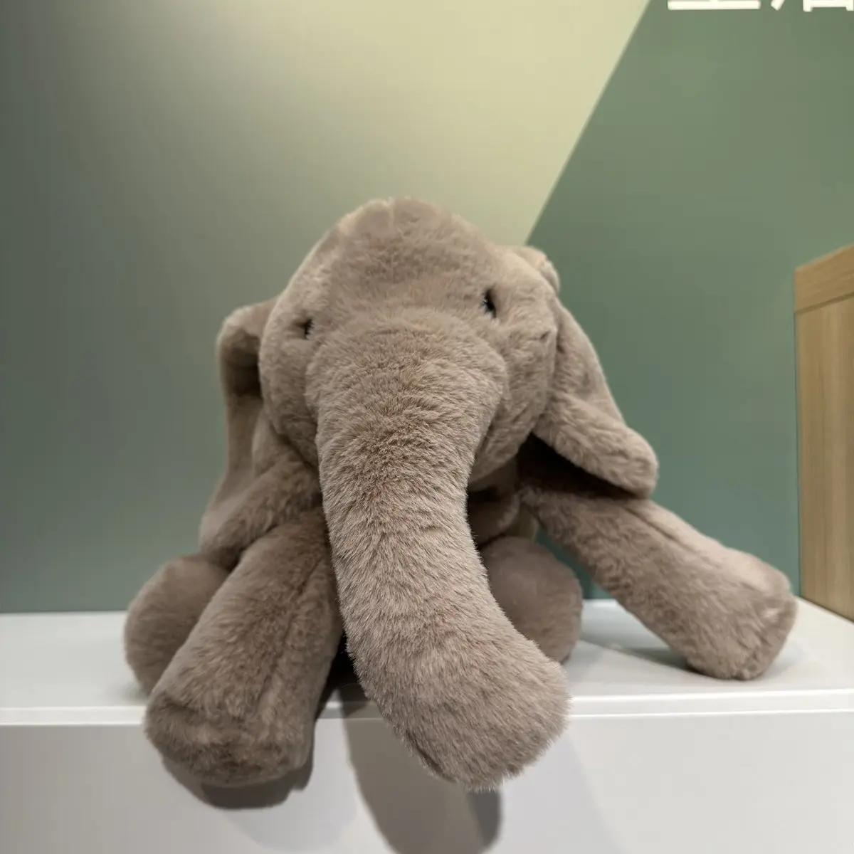 Fluffy Cute Nordic Style Plush Elephant Toy Lovely Lying Elephant Appease Toy Stuffed Soft for Girls Xmas Gift