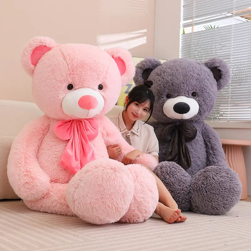 High Quality 5 Colors Bear With Bowknot Stuffed Animals Bear Plush Toys Doll Pillow Kids Lovers Birthday Baby Gift