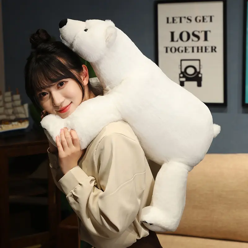Hot Sale Lovely  Simulation White Polar Bear Plush Toys Cute Soft Stuffed Animal Plush Bear Dolls Kids Birthday Gift