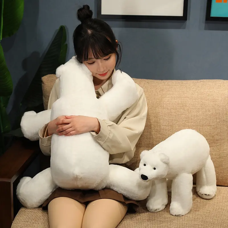 Hot Sale Lovely  Simulation White Polar Bear Plush Toys Cute Soft Stuffed Animal Plush Bear Dolls Kids Birthday Gift