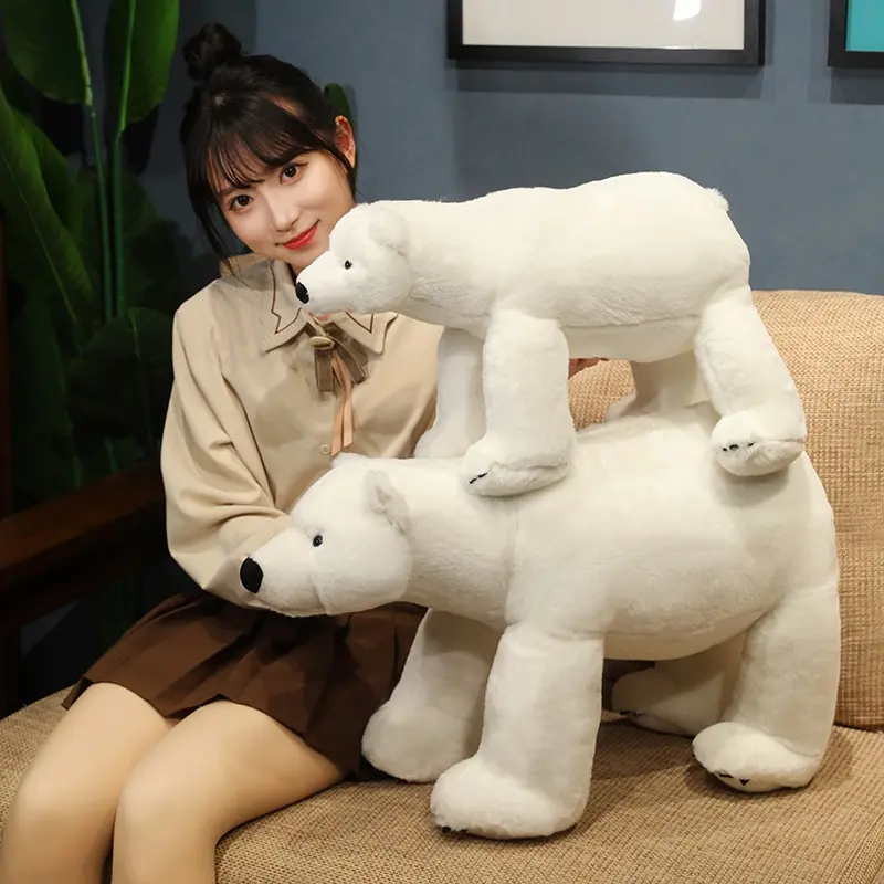 Hot Sale Lovely  Simulation White Polar Bear Plush Toys Cute Soft Stuffed Animal Plush Bear Dolls Kids Birthday Gift