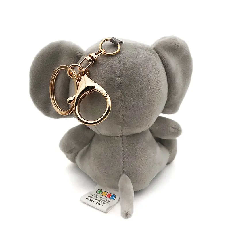 Cute Cartoon Soft Animal Plush Keychain Toy Bulldog Tiger Bear Elephant Dinosaur Deer Rabbit Raccoon Hairy Shark Cute Plush Gift