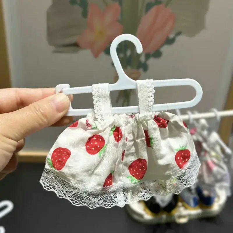 10pcs/set Mini Clothesse Clothes Hanger for Labubu and Other 17cm Dolls Labubu Shoe Rack Doll Accessories Children's Toys