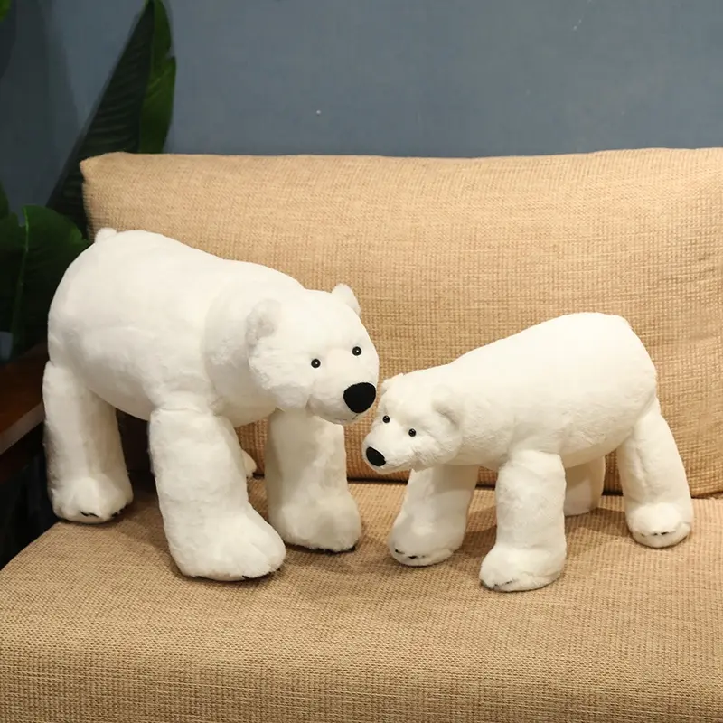 Hot Sale Lovely  Simulation White Polar Bear Plush Toys Cute Soft Stuffed Animal Plush Bear Dolls Kids Birthday Gift