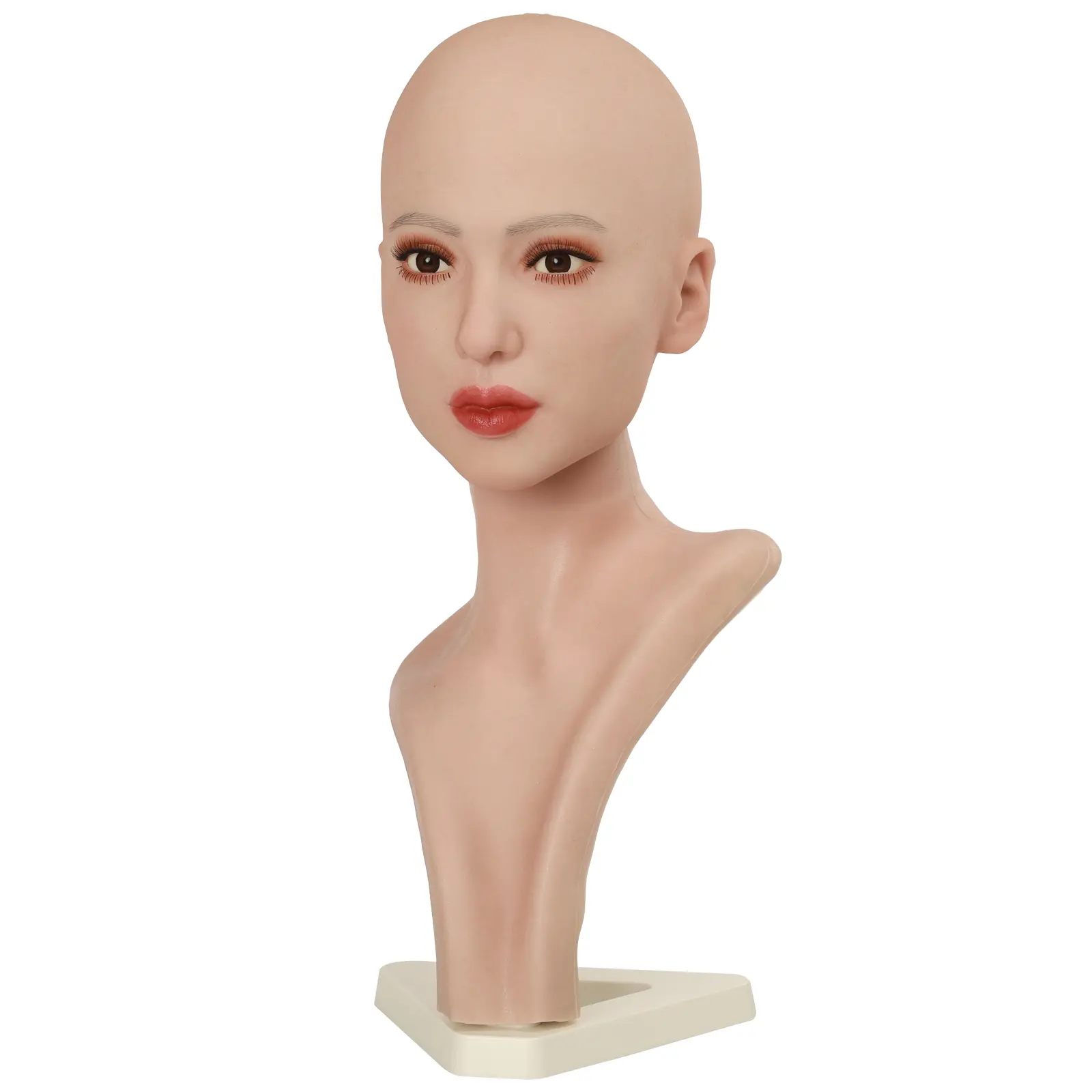 100% Silicone Display Model Head Silicone Doll Head Model Art Cosmetics Male Adult Toys Simulating Female Real Face Close Mouth