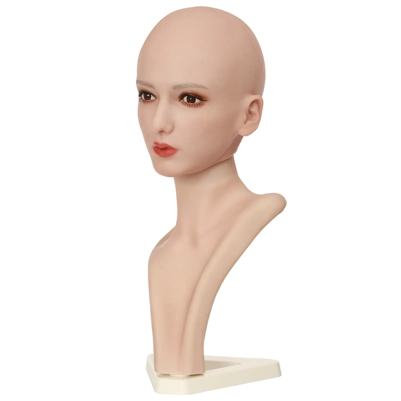 100% Silicone Display Model Head Silicone Doll Head Model Art Cosmetics Male Adult Toys Simulating Female Real Face Close Mouth