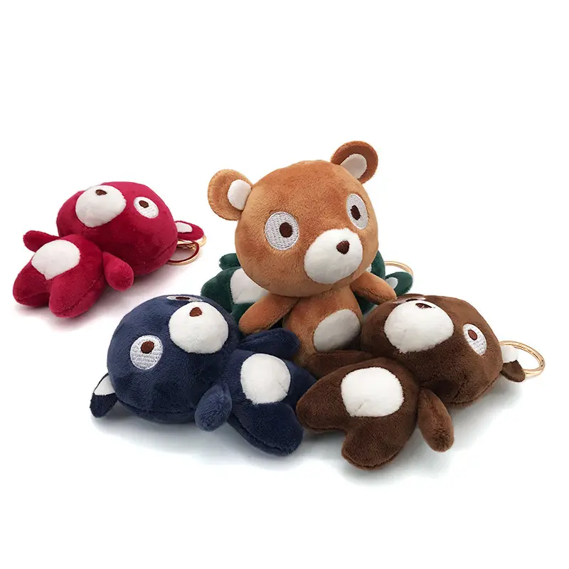 Cute Cartoon Animal Plush Toy Keychain Backpack Bag Keychain Bear Elephant Raccoon Monkey Shark Dinosaur Lion Omelette Cute Gift