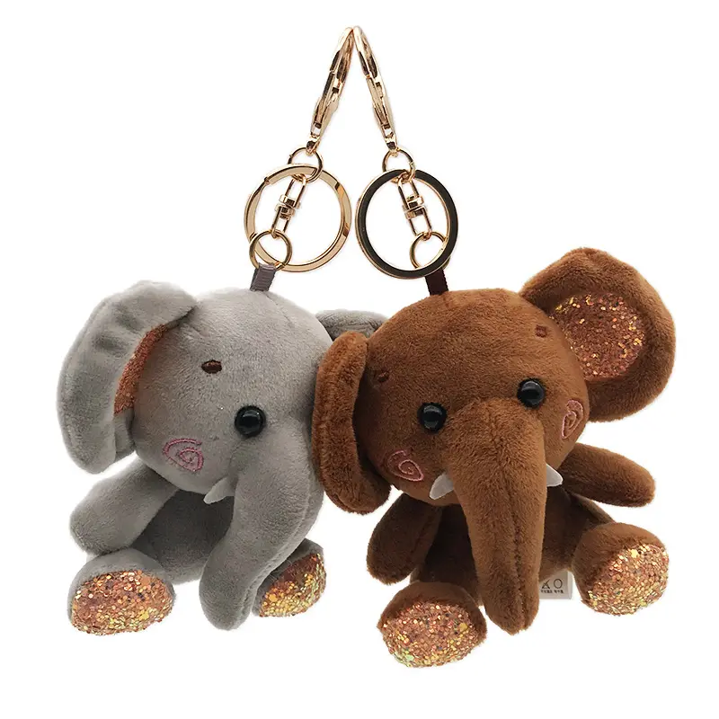 Cute Cartoon Animal Plush Toy Keychain Backpack Bag Keychain Bear Elephant Raccoon Monkey Shark Dinosaur Lion Omelette Cute Gift