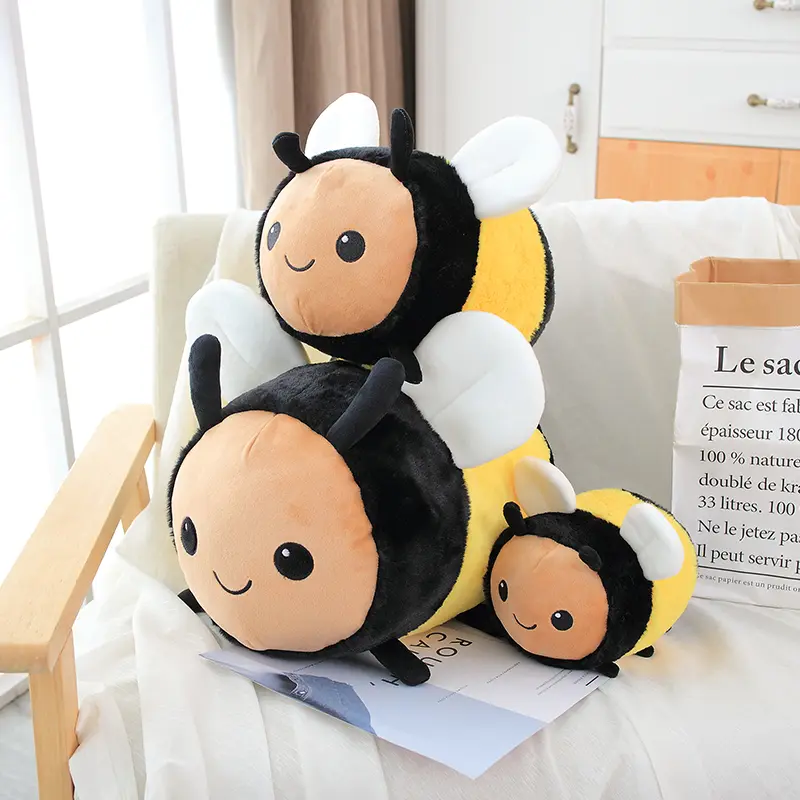 fuzzy bumblebee ladybug stuffed insect plush toy bee ladybird soft doll kids toys birthday Christmas gift for child