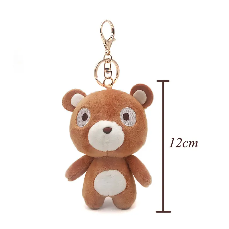 Cute Cartoon Animal Plush Toy Keychain Backpack Bag Keychain Bear Elephant Raccoon Monkey Shark Dinosaur Lion Omelette Cute Gift