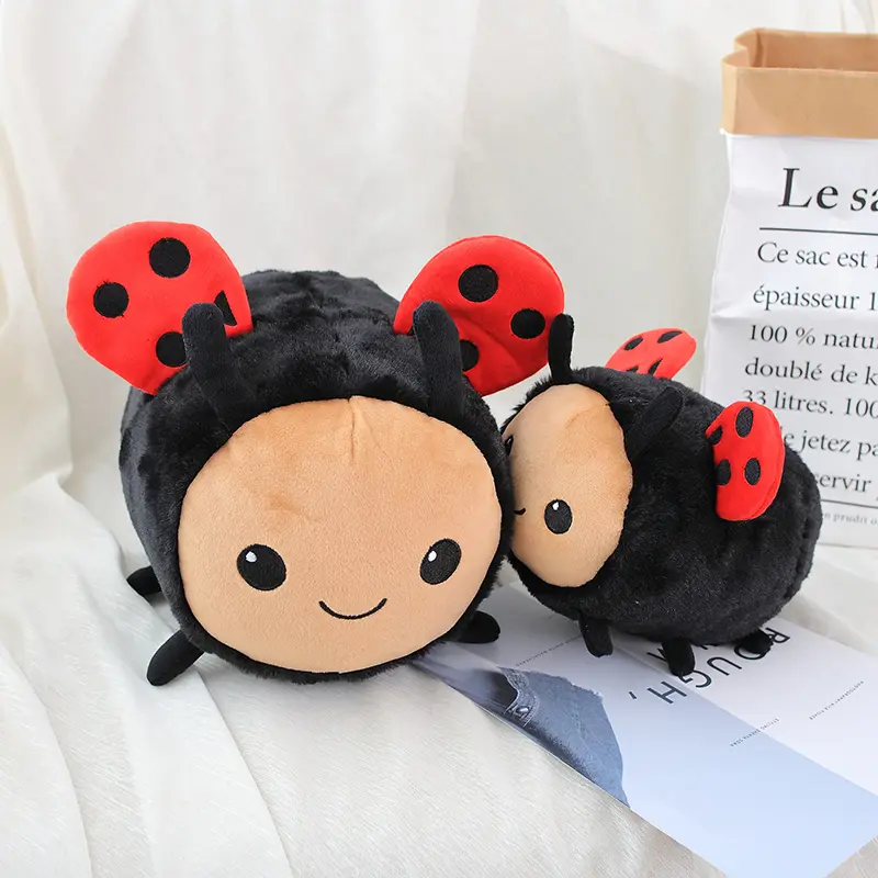 fuzzy bumblebee ladybug stuffed insect plush toy bee ladybird soft doll kids toys birthday Christmas gift for child