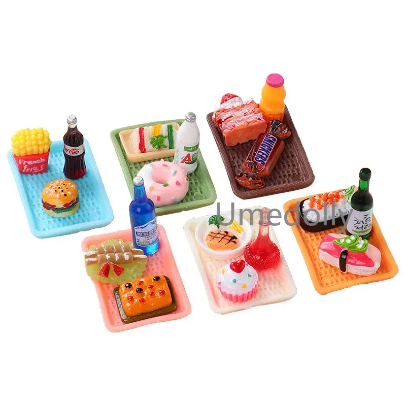 1:6 Scale Miniature Dollhouse Supermarket Food Snacks Mini Cake Wine Drink for Blyth OB11 BJD Doll Accessories Kids Gift