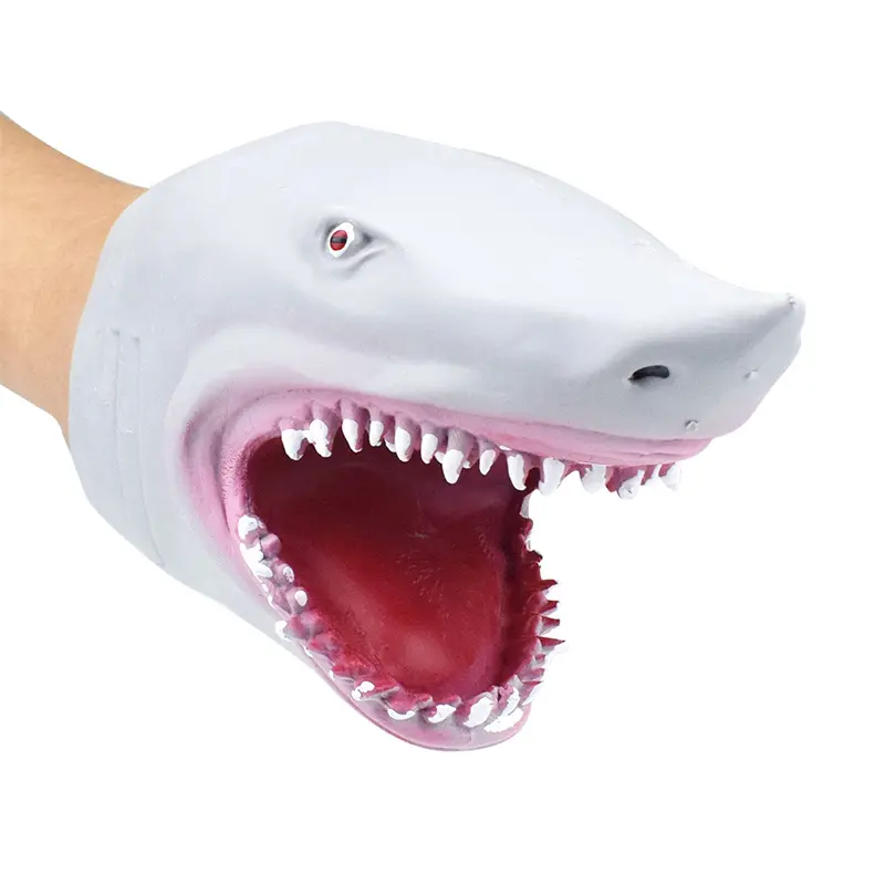 New Shark Hand puppets hand for Story TPR Animal Head Gloves Kids Toys Gift Marionetas muppets Shark puppet