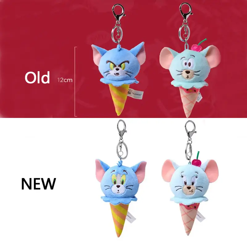 Original Tom and Jerry Plush Keychains Cosplay Cheese Toast Bagel Cake Jerry Hamburger TOM Lovely Cute Gift Toy Toy