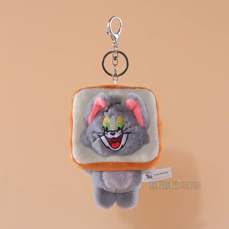 Original Tom and Jerry Plush Keychains Cosplay Cheese Toast Bagel Cake Jerry Hamburger TOM Lovely Cute Gift Toy Toy