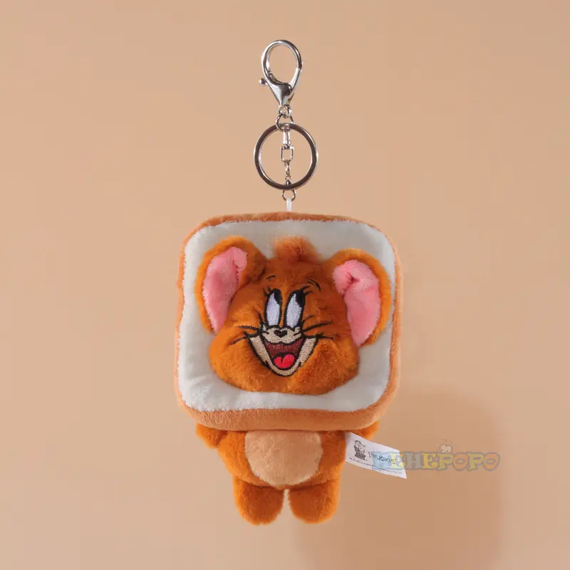 Original Tom and Jerry Plush Keychains Cosplay Cheese Toast Bagel Cake Jerry Hamburger TOM Lovely Cute Gift Toy Toy