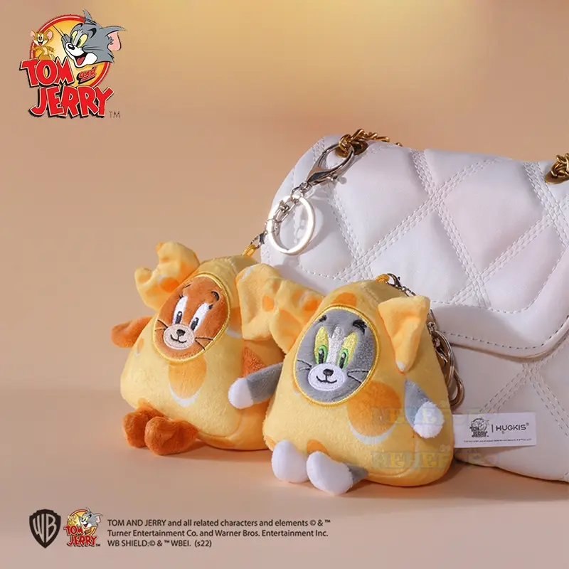Original Tom and Jerry Plush Keychains Cosplay Cheese Toast Bagel Cake Jerry Hamburger TOM Lovely Cute Gift Toy Toy