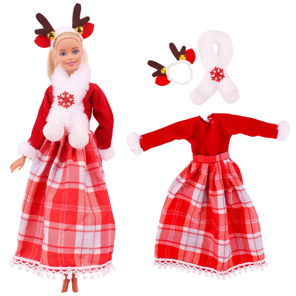 Kawaii Christmas Collection Fashion Cute Doll Clothing Accessories 2Pcs=Hat+Clothes Fits 30cm 1/6 BJD Blythe Doll Kids Toy Gift