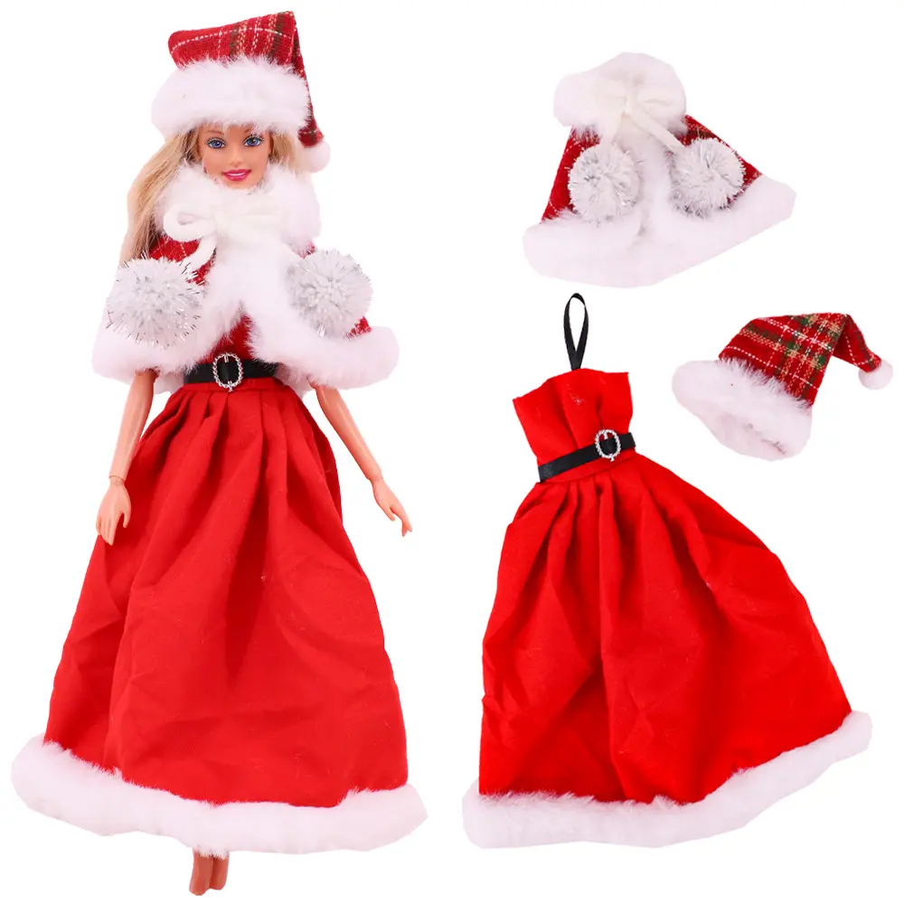 Kawaii Christmas Collection Fashion Cute Doll Clothing Accessories 2Pcs=Hat+Clothes Fits 30cm 1/6 BJD Blythe Doll Kids Toy Gift