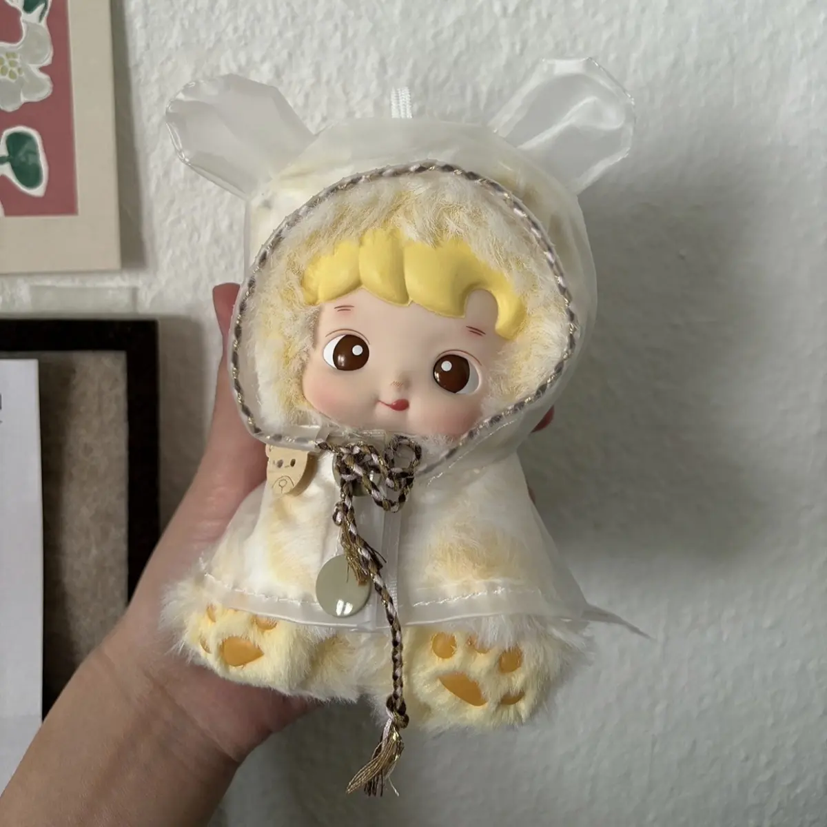 17cm Labubu Raincoat with Boots Doll Clothes Heartbeat Macaron Outfits Labubu DIY Accessories