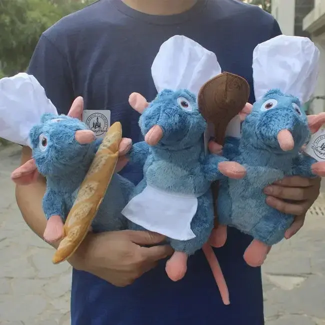 2025 30cm Disney Mouse Ratatouille Remy Plush Kawaii Bread Hat Anime Plushie Stuffed Animals Lovely Room Decor Boy Dolls Gifts