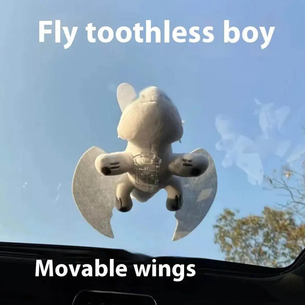 20/27/35CM 2025 New Fashion Car Accessories Plush Toys Removable Buckle Little Dragon The Wings Can Move Boys Gift Not charged