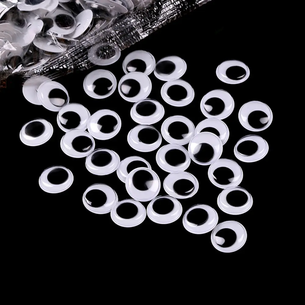 100PCS Black With White Doll Eyes Puppet Making Dinosaur Stuffed Toys Eyes Not Self-adhesive DIY Creative Gift Craft Accessories