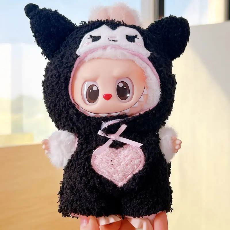 15cm/17cm Labubu Doll Clothes Sitting Party V1 V2 V3 Generation Outfit Cloud Fleece Set Gift for Labubu Fan