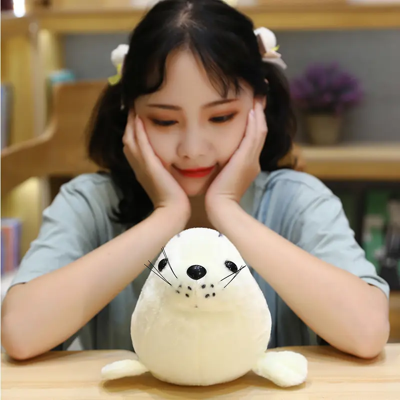 24/28cm Cute Sea World Animal White Sea Lion Seals Plush Doll Cute Cartoon Polar Bear Panda Stuffed Toy For Children Kids Girls