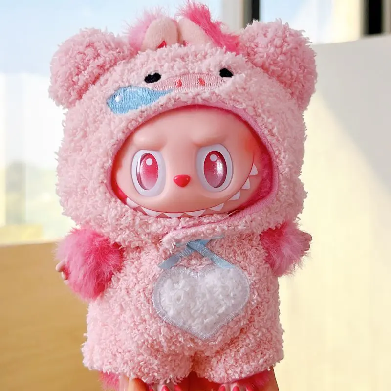 15cm/17cm Labubu Doll Clothes Sitting Party V1 V2 V3 Generation Outfit Cloud Fleece Set Gift for Labubu Fan
