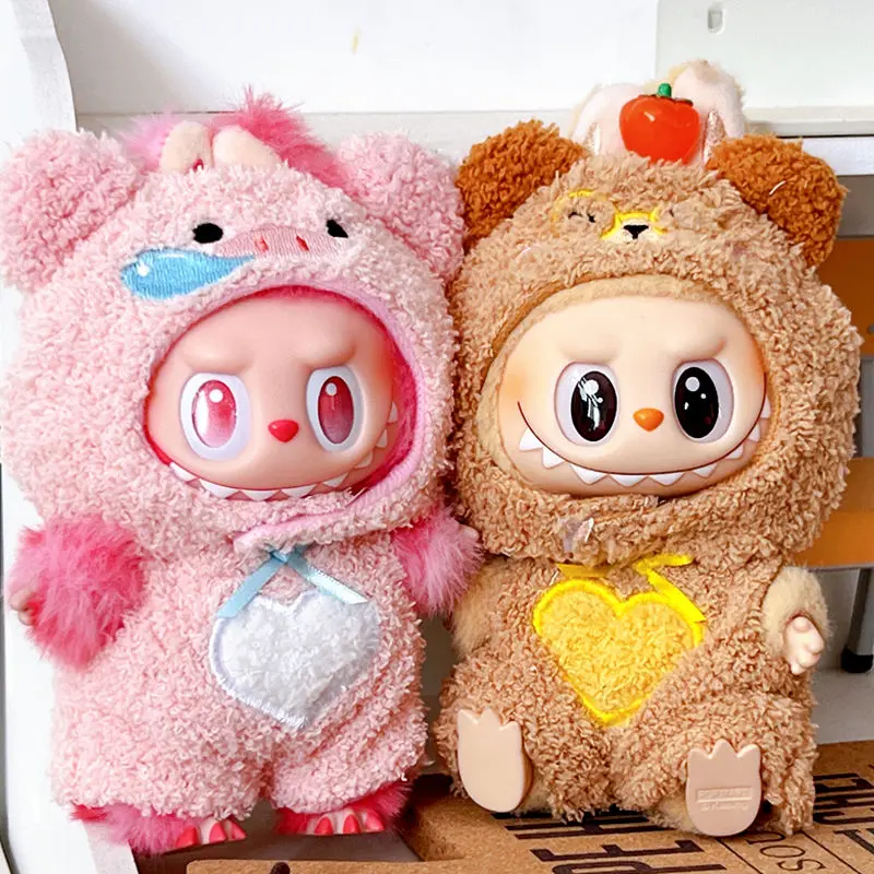 15cm/17cm Labubu Doll Clothes Sitting Party V1 V2 V3 Generation Outfit Cloud Fleece Set Gift for Labubu Fan