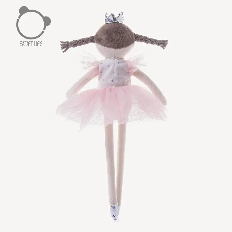 34cm Pink Ballet Girl Doll with Princess Crown High Quality Stuffed Toy for Babies and Children Companion Sleeping Mate  Color