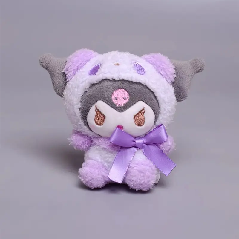 Kawaii Sanrio Keychain Plush Anime Kuromi Doll Keyring Hello Kitty Plushie  Cinnamoroll KeyChains Bag Pendant Toy Gift for Girls