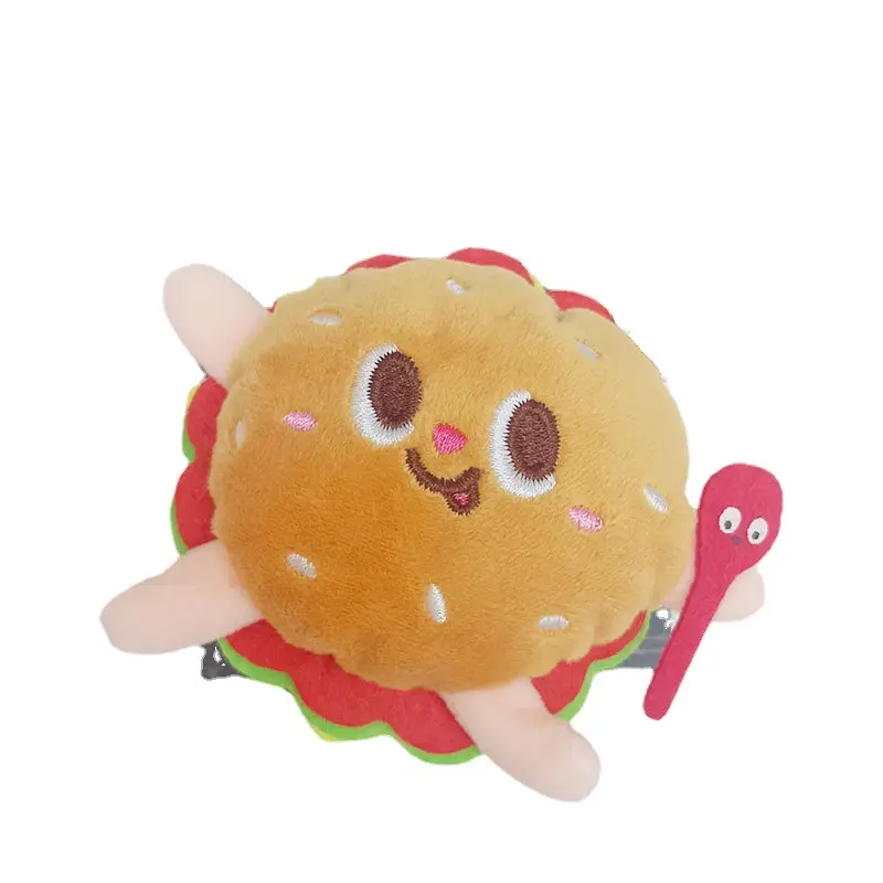 12cm Kawaii Food Bread Hamburger Hot Dog French Fries Plush Doll Soft Stuffed Plush Pendant Keychains for Children Gifts Toys