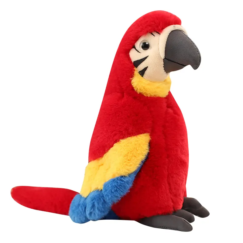 25cm Lifelike Parrot Plush Toy Simulation Macaw Doll Cartoon Stuffed Bird Animal Plush Doll Birthday Gift for Kids Home Decor