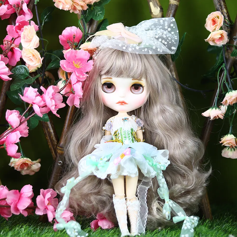 ICY DBS Blyth Doll 1/6 BJD Purple Mixed Hair Green Waist Women's Set Doll Nude
