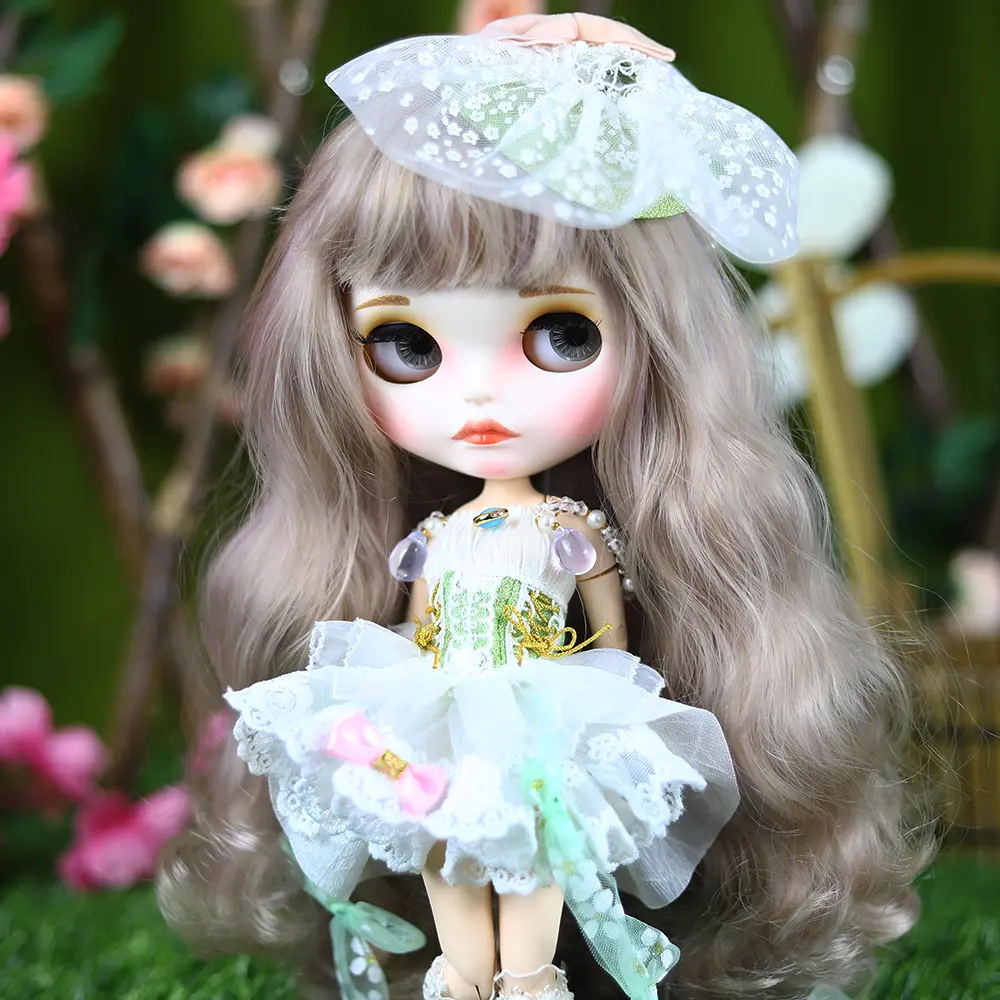 ICY DBS Blyth Doll 1/6 BJD Purple Mixed Hair Green Waist Women's Set Doll Nude
