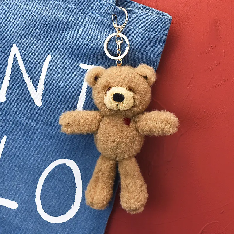 Cute Cartoon Animal Plush Toy Keychain Backpack Keychain Long Leg Frog Bear Lion Bread Dog Teddy Bear Expression Doll Cute Gift