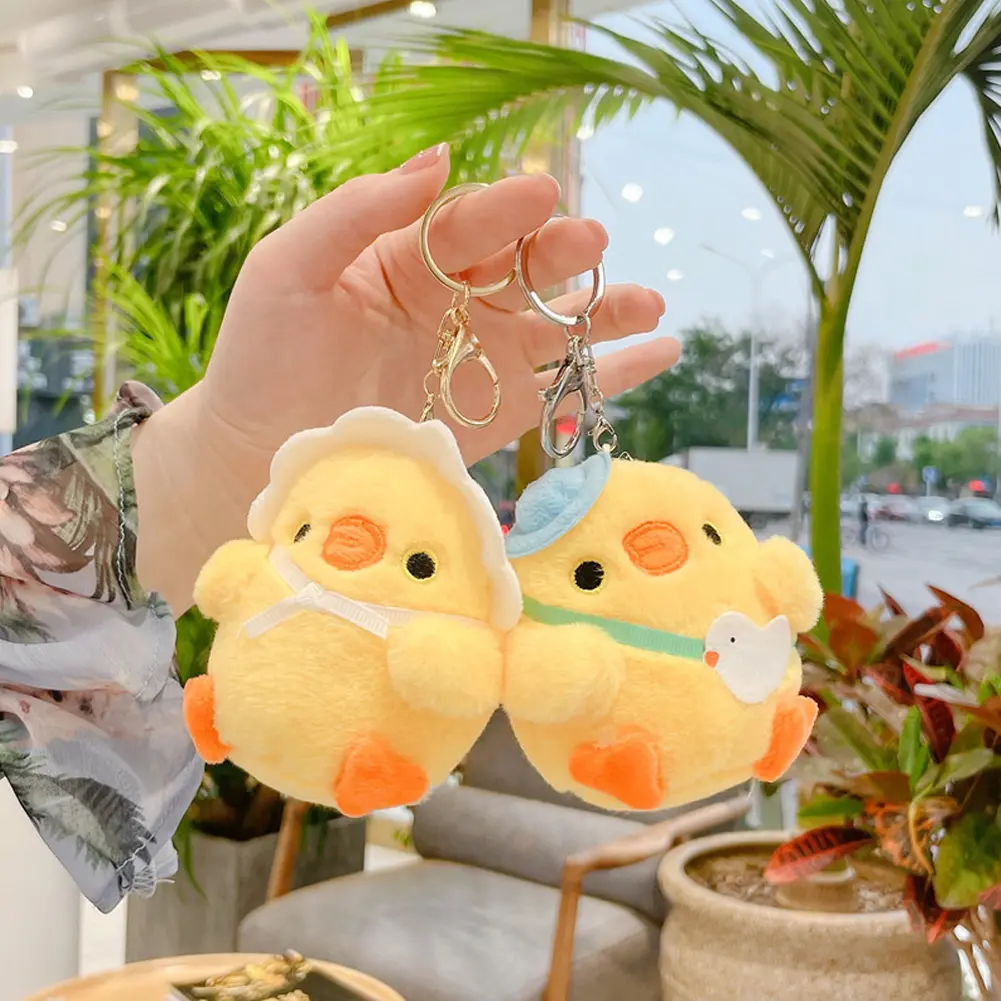 Cute Duck Doll Key Chain Bag Pendant 10/12cm Cute Duck Angry Chicken Plush Toys for Kids Children Birthday Christmas Gifts Toys