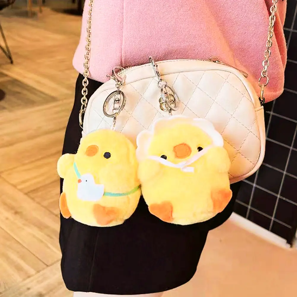 Cute Duck Doll Key Chain Bag Pendant 10/12cm Cute Duck Angry Chicken Plush Toys for Kids Children Birthday Christmas Gifts Toys