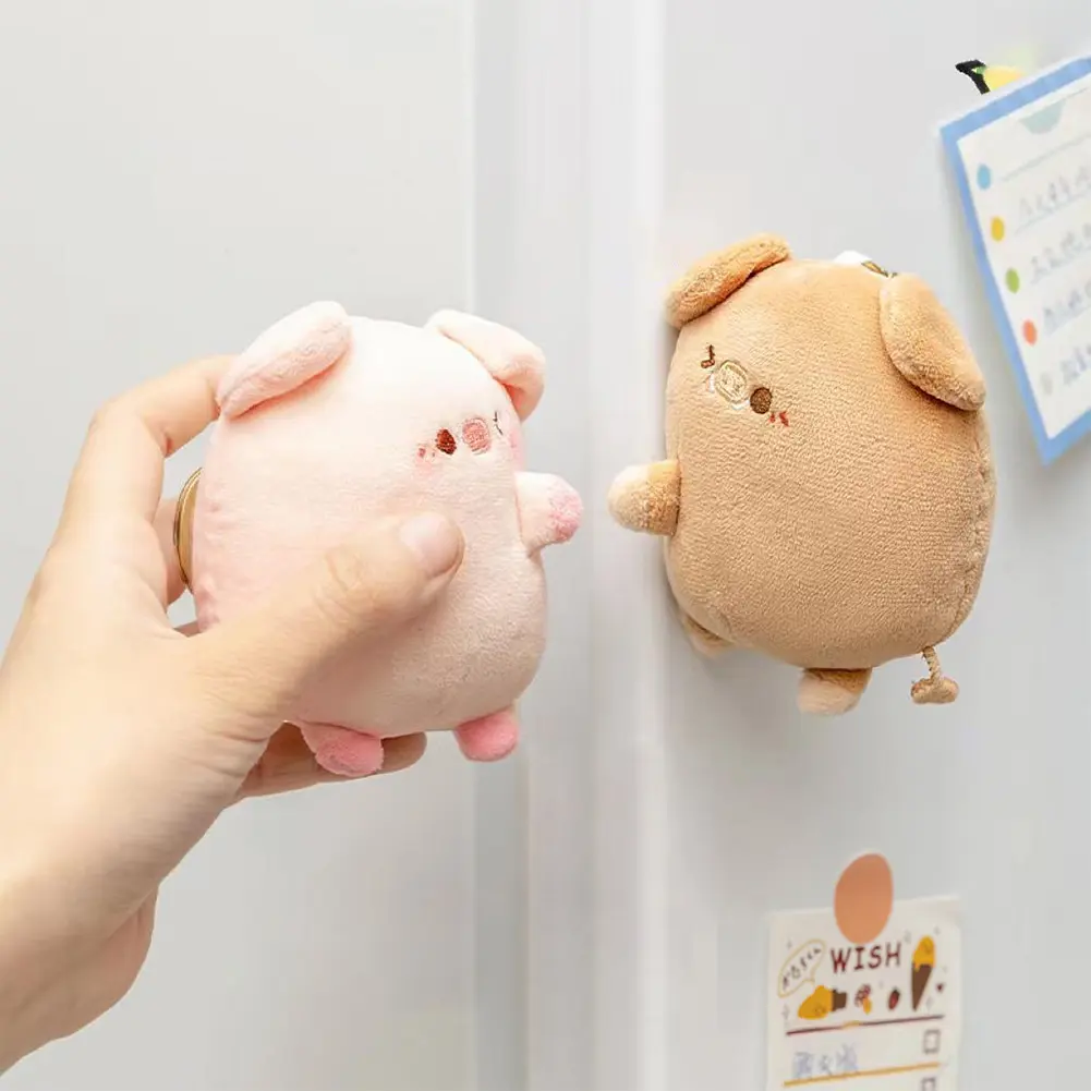 Pair of Magneticed Couple Pig Plush Keychain Cute Creative Plush Kawaii Magneted Backpack Pendant Toy Girl Holiday Gift