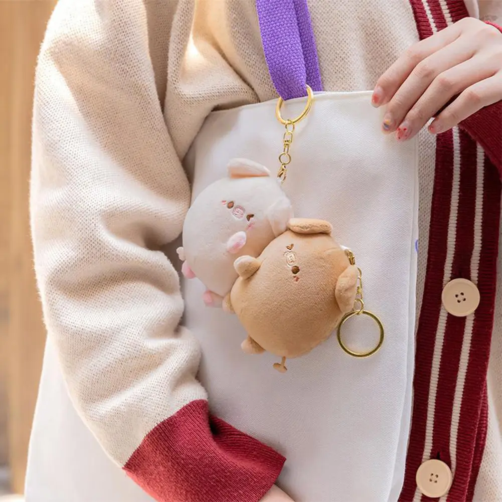 Pair of Magneticed Couple Pig Plush Keychain Cute Creative Plush Kawaii Magneted Backpack Pendant Toy Girl Holiday Gift