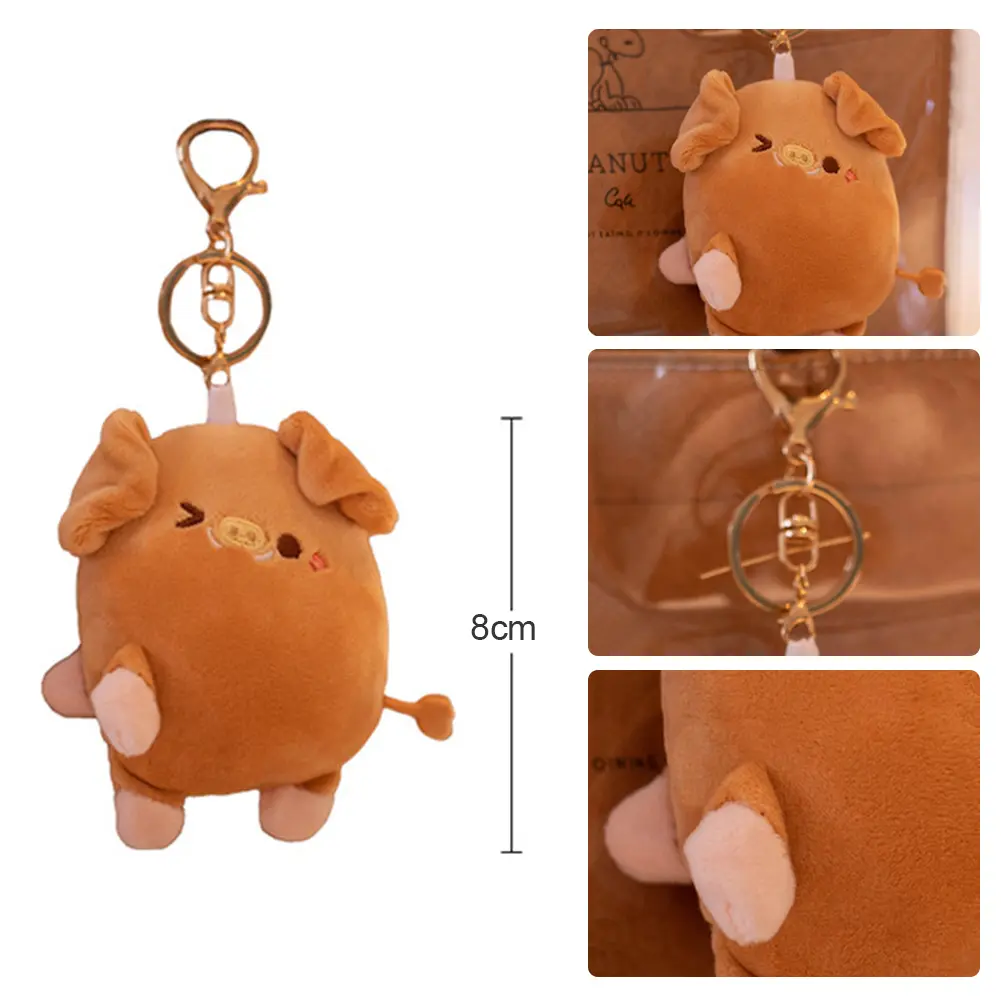 Pair of Magneticed Couple Pig Plush Keychain Cute Creative Plush Kawaii Magneted Backpack Pendant Toy Girl Holiday Gift