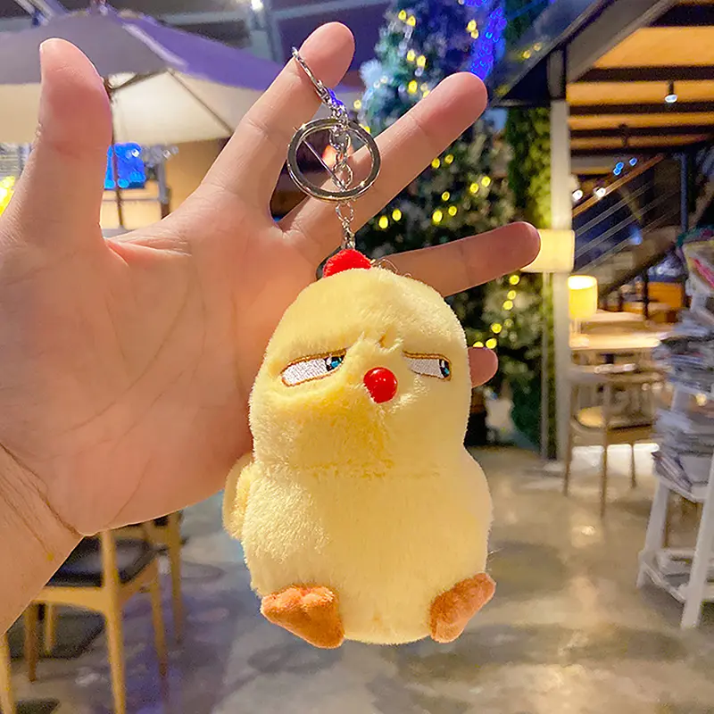 Funny Cute Screaming Little Yellow Chicken Pendant Plush Toy Doll Net Red Chick Mini Bag Pendant Keychain Doll  Пушистые Игрушки