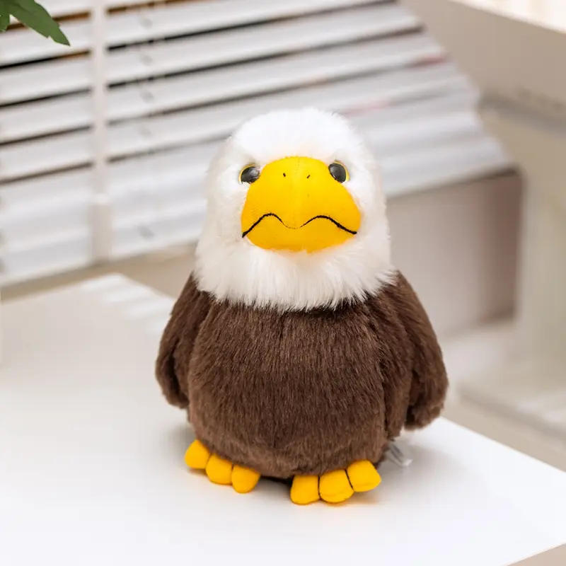 17cm Lifelike Eagle Plush Toy Cute White-Headed Bird Stuffed Animal Toy For Kids Doll Soft Cartoon Pillow Lovely Birthday Gift