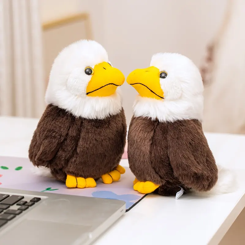 17cm Lifelike Eagle Plush Toy Cute White-Headed Bird Stuffed Animal Toy For Kids Doll Soft Cartoon Pillow Lovely Birthday Gift