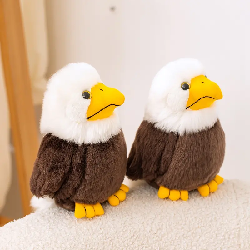 17cm Lifelike Eagle Plush Toy Cute White-Headed Bird Stuffed Animal Toy For Kids Doll Soft Cartoon Pillow Lovely Birthday Gift