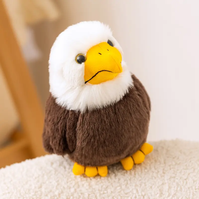 17cm Lifelike Eagle Plush Toy Cute White-Headed Bird Stuffed Animal Toy For Kids Doll Soft Cartoon Pillow Lovely Birthday Gift
